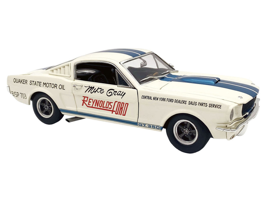 1965 Shelby GT350 "Reynolds Ford" White with Blue Stripes Limited Edition to 204 pieces Worldwide 1/18 Diecast Model Car by ACME-1