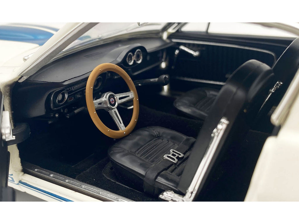 1965 Shelby GT350 "Reynolds Ford" White with Blue Stripes Limited Edition to 204 pieces Worldwide 1/18 Diecast Model Car by ACME-2