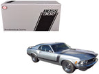 1970 Ford Mustang BOSS 302 "Special Order" Light Silver Metallic with Black Stripes Limited Edition to 302 pieces Worldwide 1/18 Diecast Model Car by ACME-0