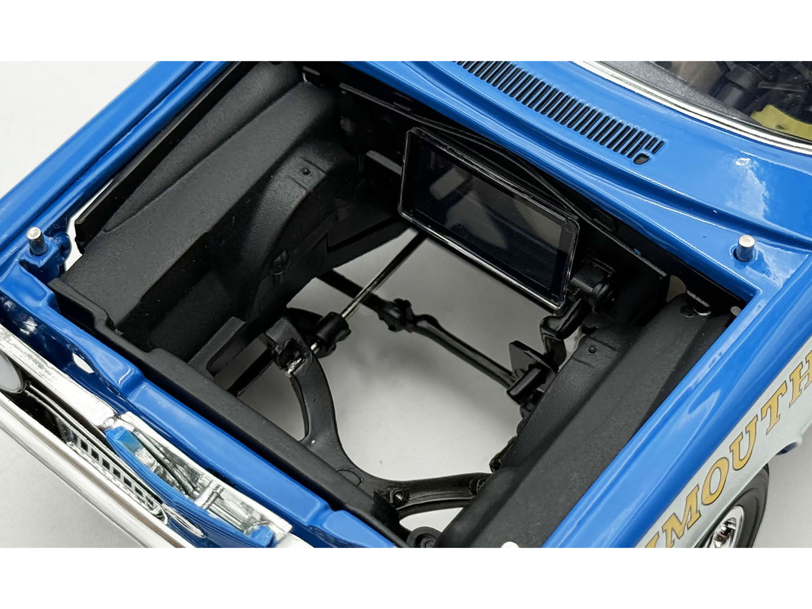 1966 Plymouth Barracuda "Hemi Hustler" Blue with White Stripes Limited Edition to 374 pieces Worldwide 1/18 Diecast Model Car by ACME