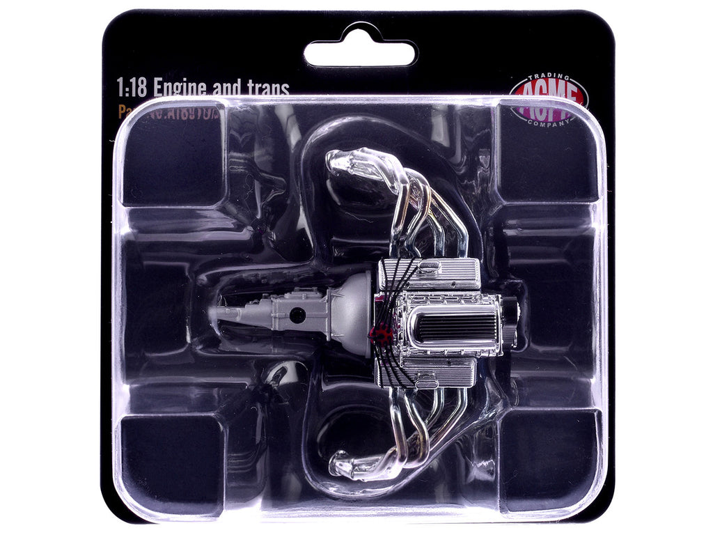 Blown 427 Engine & Transmission Replica from "1957 Chevrolet 150 Gasser" 1/18 Model by ACME-2