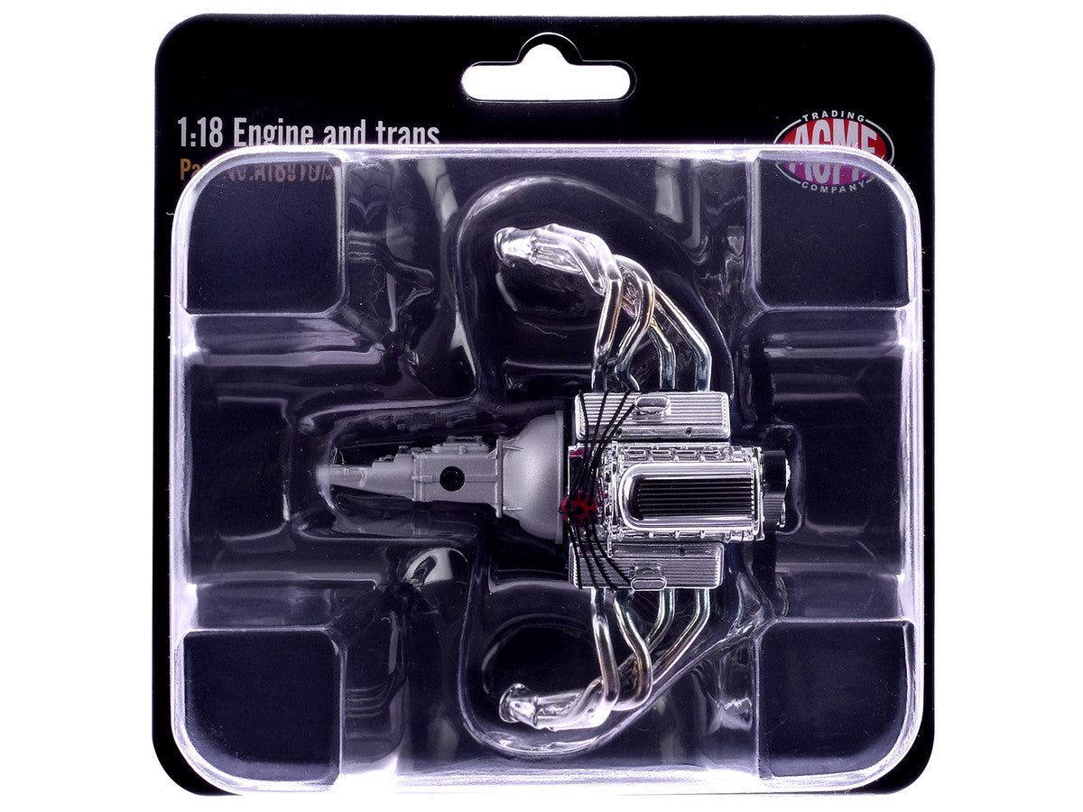 Blown 427 Engine & Transmission Replica from "1957 Chevrolet 150 Gasser" 1/18 Model by ACME-2