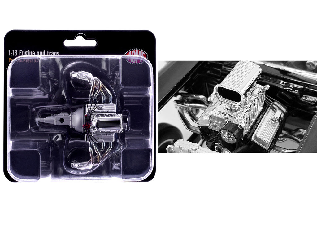 Blown 427 Engine & Transmission Replica from "1957 Chevrolet 150 Gasser" 1/18 Model by ACME-0