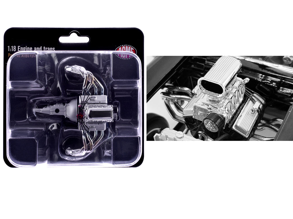 Blown 427 Engine & Transmission Replica from "1957 Chevrolet 150 Gasser" 1/18 Model by ACME