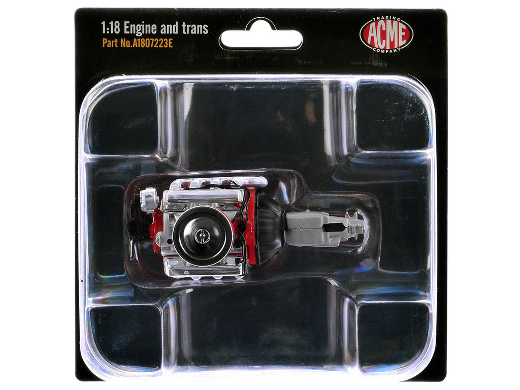 Small Block 350 Engine and Transmission Replica from "1967 Chevrolet K-10 Pickup Truck" 1/18 Model by ACME-2