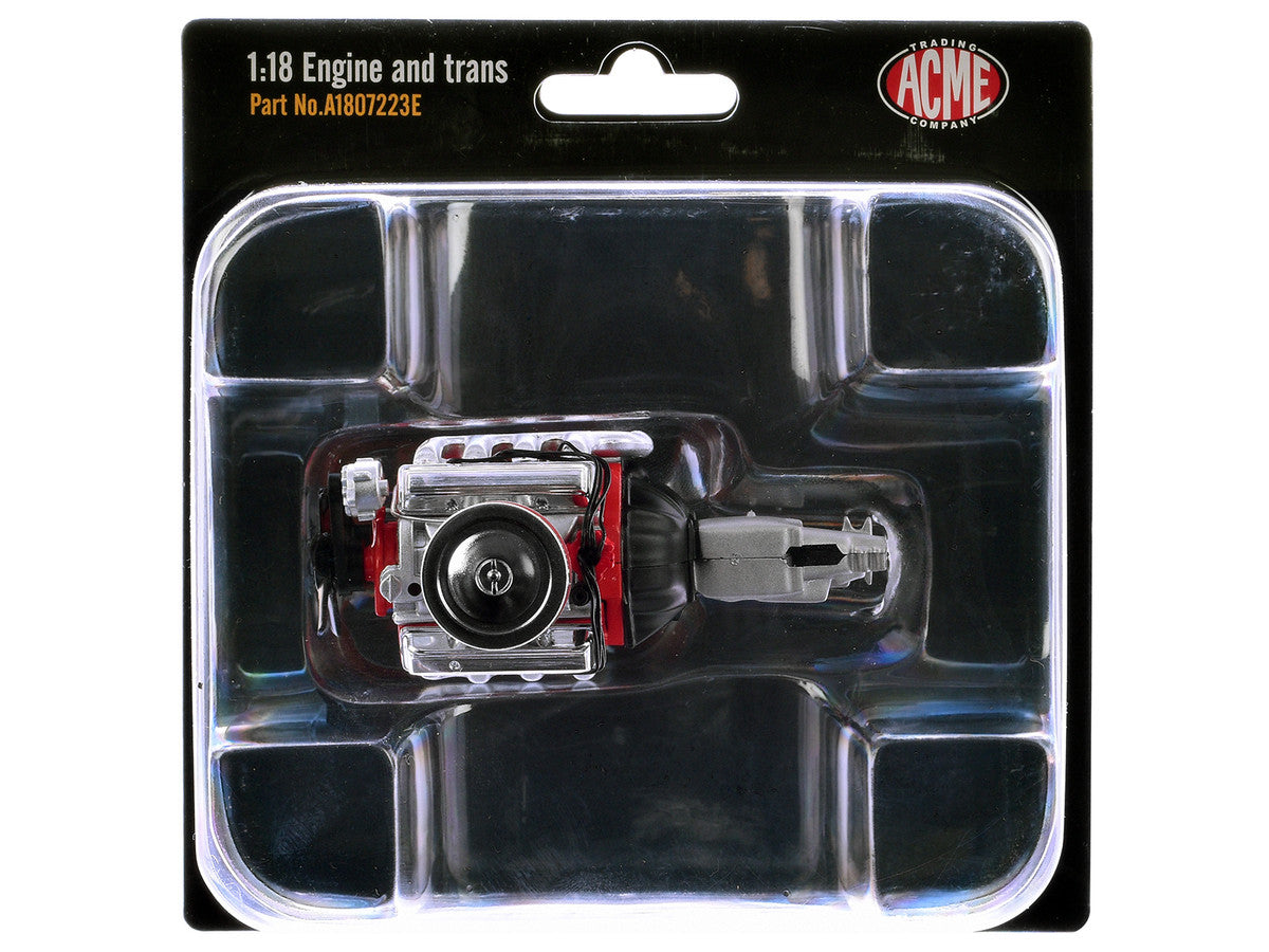 Small Block 350 Engine and Transmission Replica from "1967 Chevrolet K-10 Pickup Truck" 1/18 Model by ACME-2