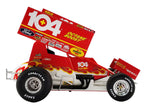 Winged Sprint Car #104+ Jeff Swindell "Octane Boost" Red with Graphics "National Sprint Car Hall of Fame" 1/18 Diecast Model Car by ACME-2