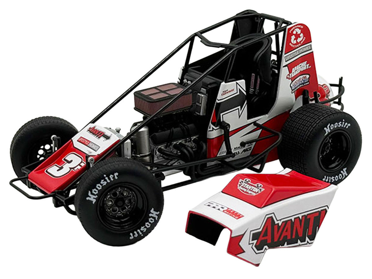 USAC Sprint Car #3P Kyle Cummins "Avanti" Champion "USAC Sprint Car National Championship" (2025) 1/18 Diecast Model Car by ACME-2