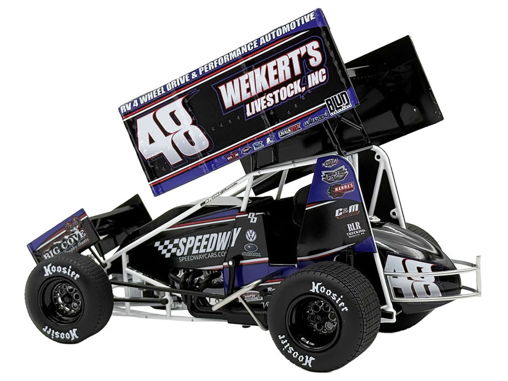 Winged Sprint Car #48 Danny Dietrich "Weikert's Livestock - Speedway Cars" Gary Kauffman Racing (2025) 1/18 Diecast Model Car by ACME-2