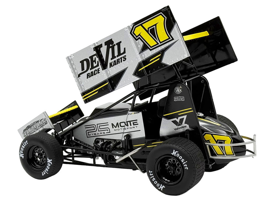 Winged Sprint Car #17 Cory Eliason "Devil Race Karts" Monte Motorsports (2025) 1/18 Diecast Model Car by ACME-2
