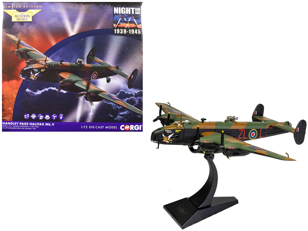 Handley Page Halifax MkV Bomber Aircraft "DK186 London’s Revenge - L for Lana No. 427 Squadron RAF Leeming" (1943) Royal Canadian Air Force "The Aviation Archive" Series 1/72 Diecast Model by Corgi-4