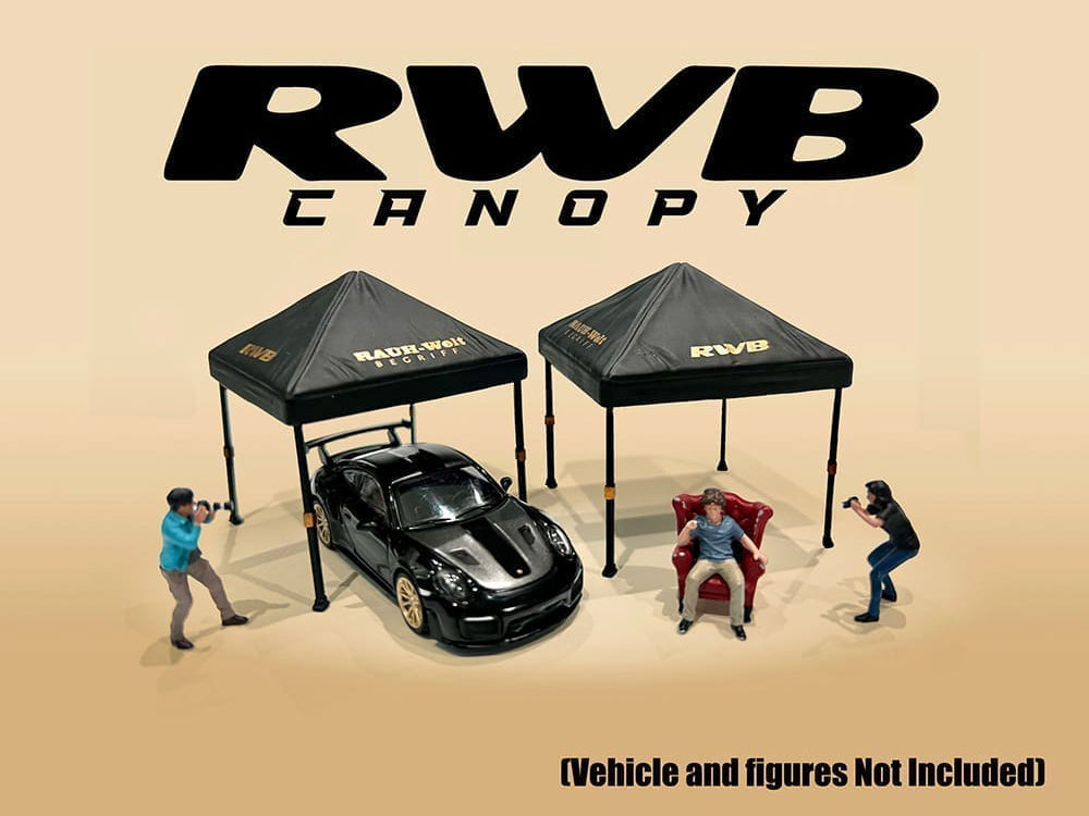 "RWB (RAUH-Welt BEGRIFF)" Canopy 2 Piece Set Black Limited Edition for 1/64 Scale Models by American Diorama