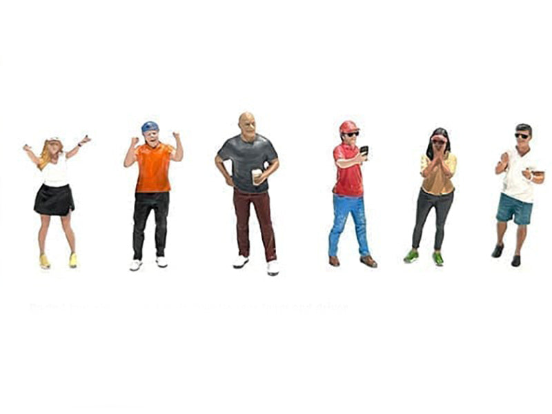 "The Fanatics" 6 piece Diecast Figure Set Limited Edition for 1/64 Scale Models by American Diorama