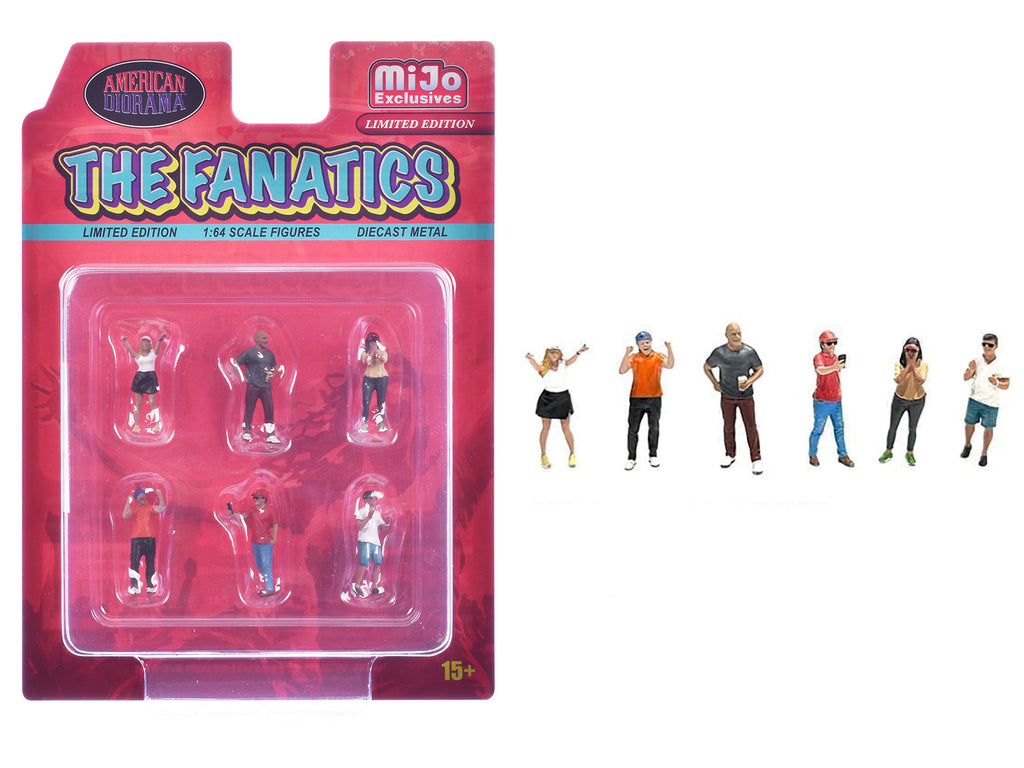 "The Fanatics" 6 piece Diecast Figure Set Limited Edition for 1/64 Scale Models by American Diorama