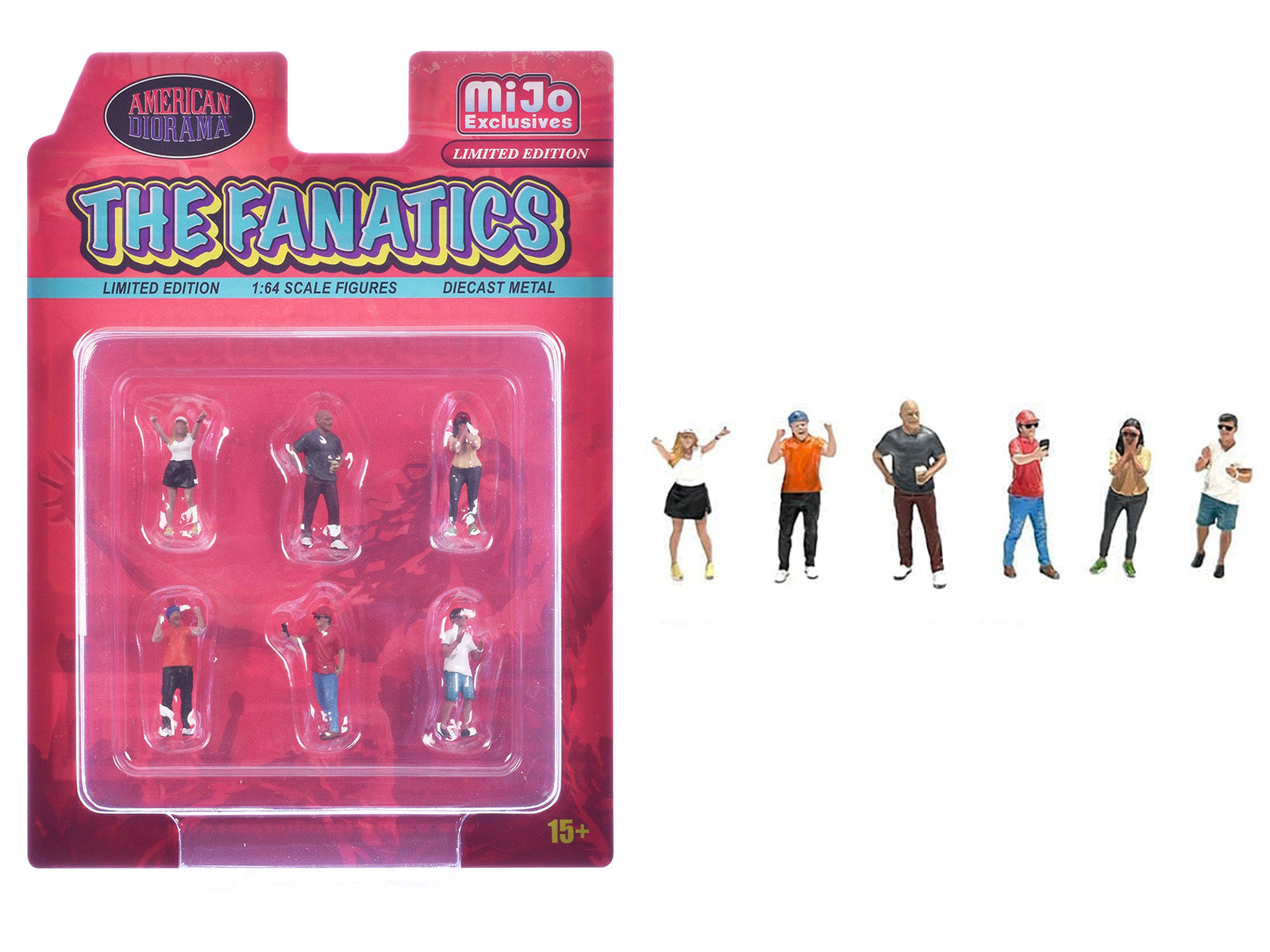 "The Fanatics" 6 piece Diecast Figure Set Limited Edition for 1/64 Scale Models by American Diorama