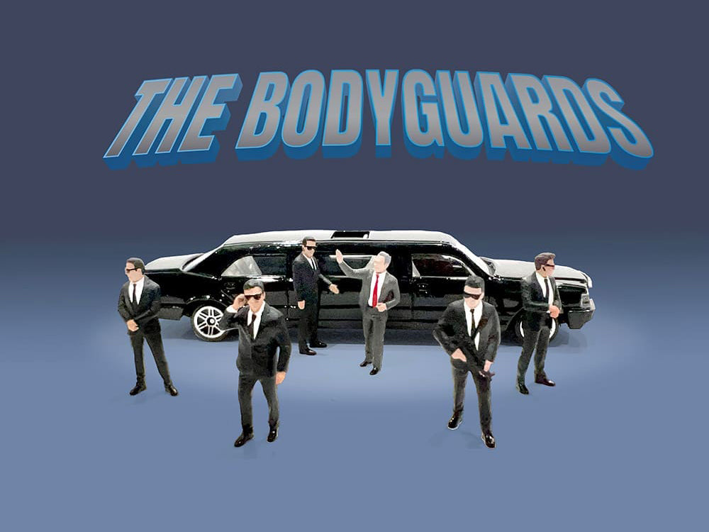 "The Bodyguards" 6 piece Diecast Figure Set Limited Edition for 1/64 Scale Models by American Diorama