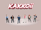"Kakkoii" 6 piece Diecast Figures Set 1/64 Scale Models by American Diorama