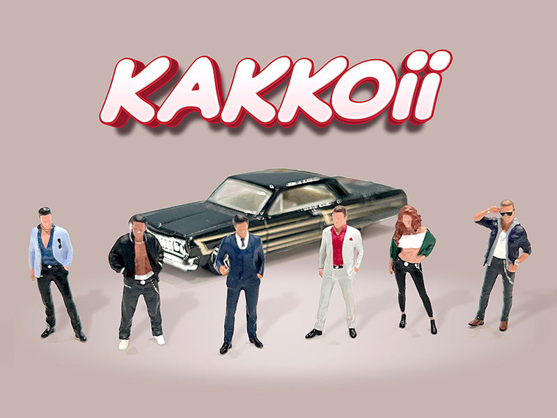 "Kakkoii" 6 piece Diecast Figures Set 1/64 Scale Models by American Diorama