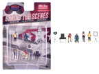 "Behind The Scenes" 7 piece (4 People 3 Accessories) Diecast Figures Set 1/64 Scale Models by American Diorama