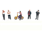 "Lowriders #5" 6 piece (5 People 1 Bicycle) Diecast Figures Set 1/64 Scale Models by American Diorama-1