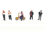 "Lowriders #5" 6 piece (5 People 1 Bicycle) Diecast Figures Set 1/64 Scale Models by American Diorama