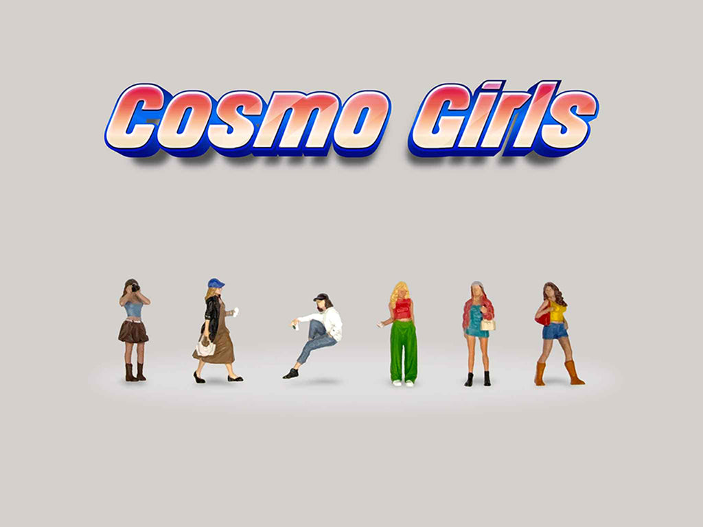 "Cosmo Girls" 6 piece Diecast Figure Set (6 Figures) Limited Edition for 1/64 Scale Models by American Diorama
