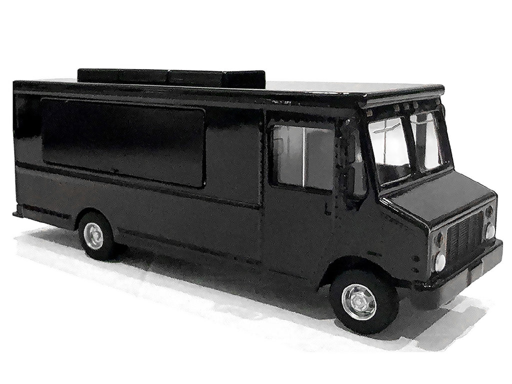 Food Truck Plain Black 1/64 Diecast Model by American Diorama