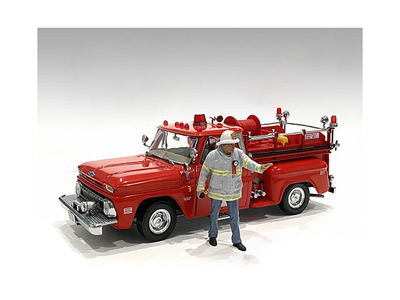 "Firefighters" 6 piece Figure Set (4 Males 1 Dog 1 Accessory) for 1/18 Scale Models by American Diorama-1