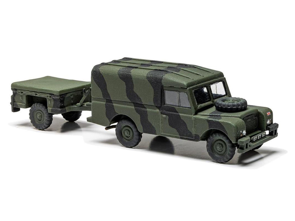 Level 2 Model Kit Land Rover LWB (Hard Top) Truck and Trailer with 2 Scheme Options 1/76 Scale Plastic Model Kit by Airfix-1