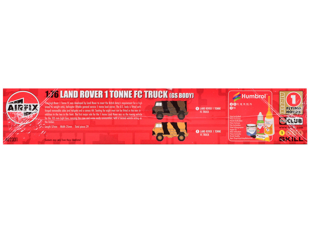 Level 1 Model Kit Land Rover 1 Tonne FC Truck (GS Body) with 3 Scheme Options 1/76 Scale Plastic Model Kit by Airfix-4