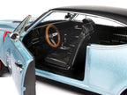 1968 Oldsmobile 442 W30 Holiday Coupe Teal Frost Metallic with Red Stripes and Black Vinyl Top "Hemmings Motor News July 2023 Cover Car" "American Muscle" Series 1/18 Diecast Model Car by Auto World-2