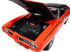 1969 Pontiac GTO Judge Carousel Red with Black Stripes and Black Vinyl Top "Mecum Auctions" "American Muscle" Series 1/18 Diecast Model Car by Auto World-1