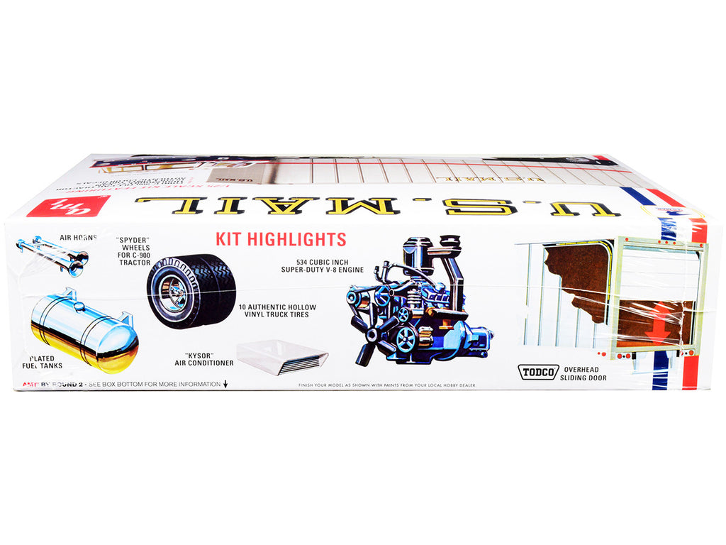 Skill 3 Model Kit Ford C900 Truck Tractor with Trailer "U.S. Mail" 1/25 Scale Model by AMT-1