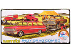 Skill 2 Model Kit Indy Drag Combo Chevrolet II Wagon and Funny Car with Trailer 3 in 1 Set 1/25 Scale Model by AMT