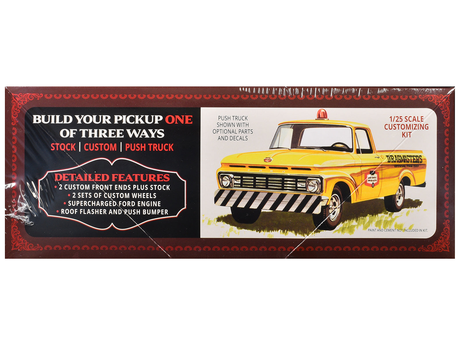 Skill 2 Model Kit 1963 Ford F-100 Pickup Truck "Four Sixes Ranch" 3-in-1 Kit 1/25 Scale Model by AMT
