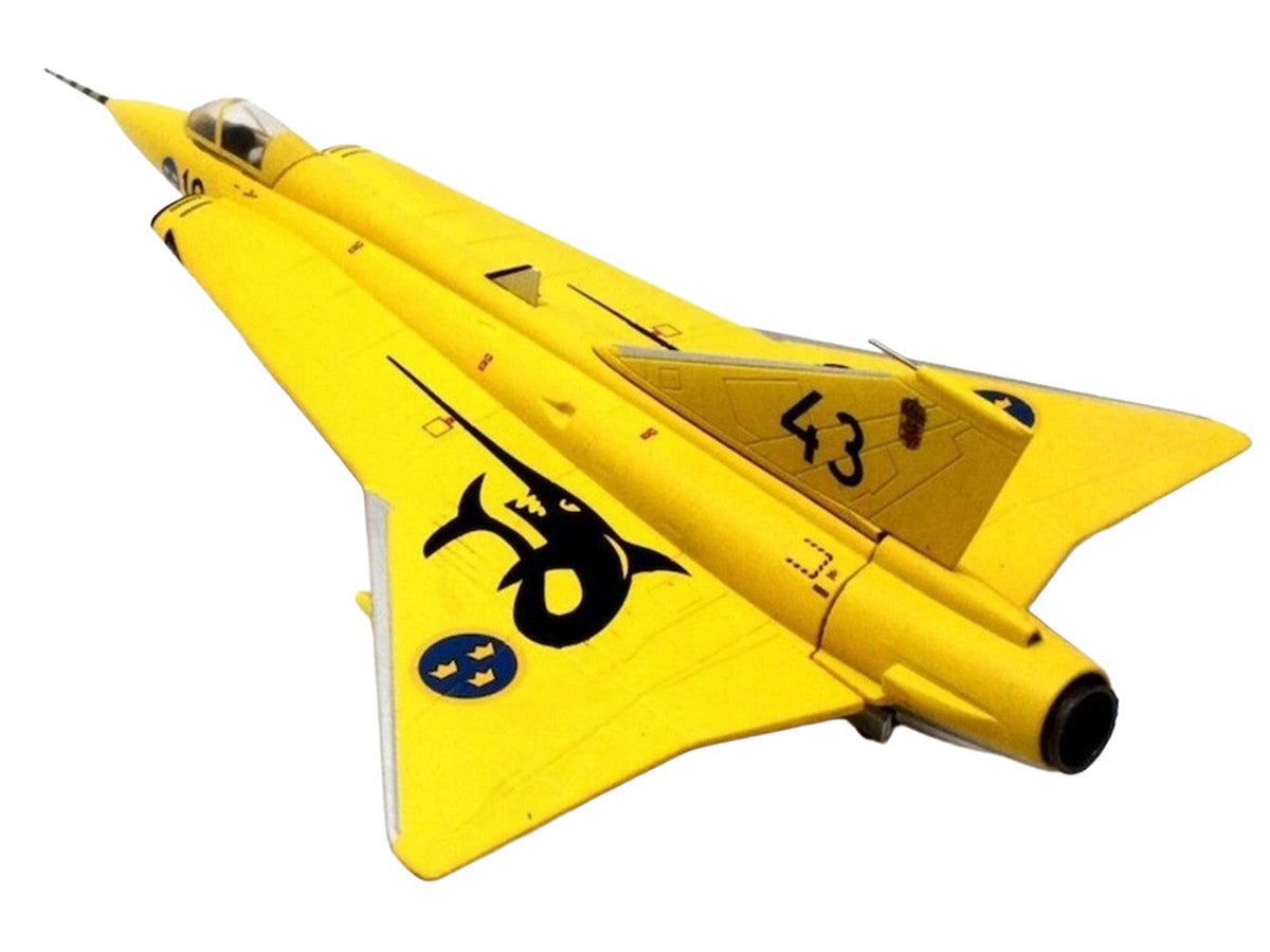 Saab J35J Draken Fighter Aircraft "43-10 3 "Johan Gul" Squadron 10 Wing Final Flight Livery" (1997) Swedish Air Force 1/72 Diecast Model Airplane by Aviation 72-2