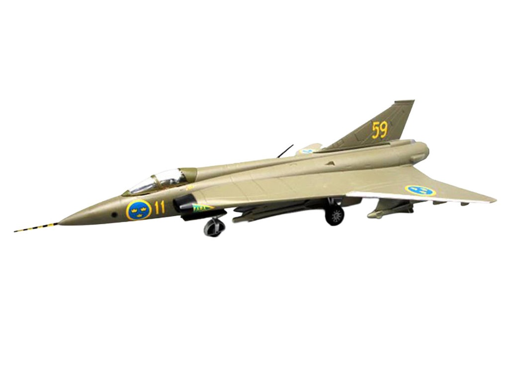Saab S35 Draken Fighter Aircraft "59 F 11 Wing Skavsta Museum" (1979) Swedish Air Force 1/72 Diecast Model Airplane by Aviation 72-1