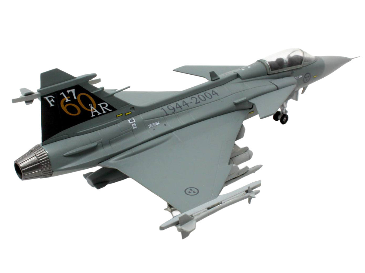 Saab JAS 39A Gripen Fighter Aircraft "17 Wing 60th Anniversary Livery Ronneby Air Show" (2004) Swedish Air Force 1/72 Diecast Model Airplane by Aviation 72-2