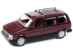 1985 Dodge Caravan Van Crimson Red and Black "Mighty Minivans" Series 1/64 Diecast Model Car by Auto World-1