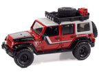 2018 Jeep Wrangler JK Unlimited Sport "Firestone Field Agent" Red with Graphics and Gray Top with Roof Rack "Big Country Collectibles" 2025 Series 1/64 Diecast Model Car by Auto World-1