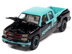 2006 Chevrolet Silverado Pickup Truck "Polaris RZR" Black and Blue "Big Country Collectibles" 2025 Series 1/64 Diecast Model Car by Auto World-2