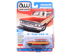 1964 Ford Country Squire Poppy Red with Woodgrain Sides "Muscle Wagons" Series 1/64 Diecast Model Car by Auto World-2