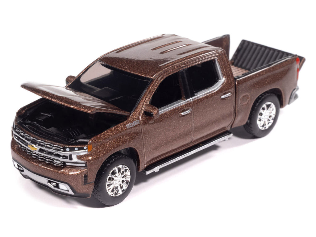 2019 Chevrolet Silverado High Country Pickup Truck Oakwood Brown Metallic "Muscle Trucks" Series 1/64 Diecast Model Car by Auto World-2