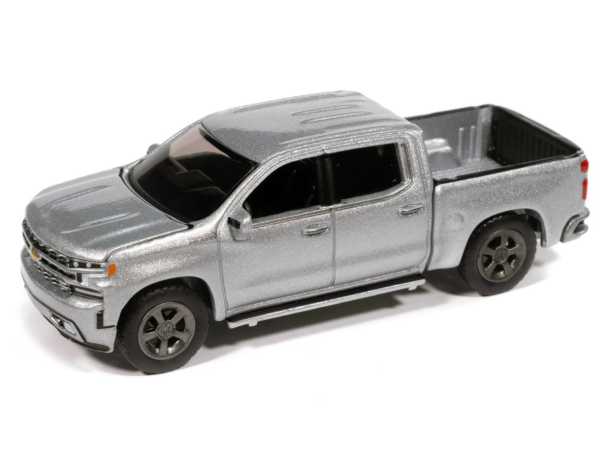 2019 Chevrolet Silverado High Country Pickup Truck Silver Ice Metallic "Muscle Trucks" Series 1/64 Diecast Model Car by Auto World-1