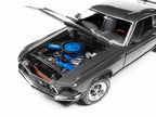 1969 Ford Mustang Dark Gray Metallic with Black Stripes "John Wick" (2014) Movie "Silver Screen Machines" Series 1/18 Diecast Model Car by Auto World-3