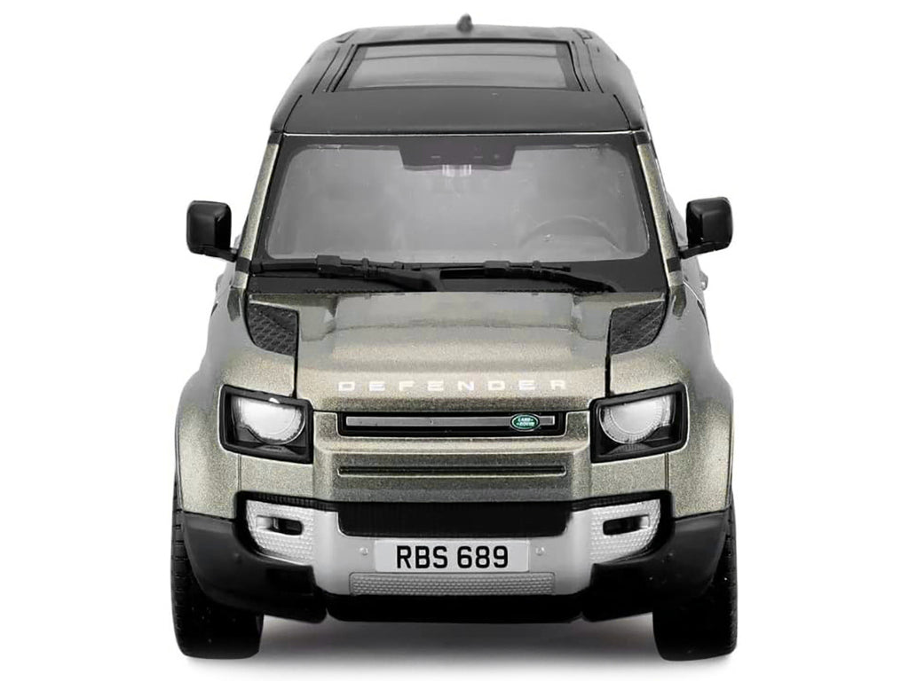 2022 Land Rover Defender 110 Green Metallic with Black Top and Sunroof 1/24 Diecast Model Car by Bburago-2