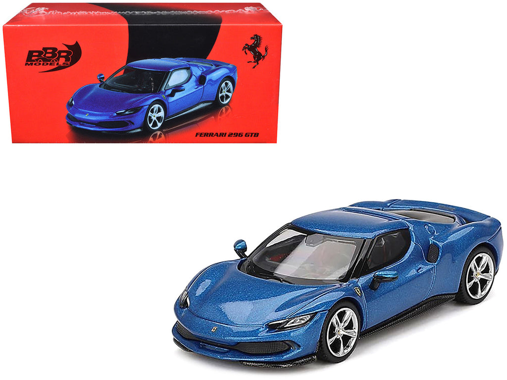 Ferrari 296 GTB Blue Corsa 1/64 Diecast Model Car by BBR-2