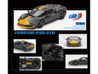 Ferrari 296 GTB Assetto Fiorano Grigio Scuro (Dark Gray) with Yellow Stripes 1/64 Diecast Model Car by BBR-2