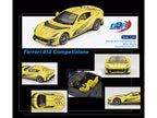 Ferrari 812 Competizione Matt Yellow with Graphics and Yellow Interior "Tailor Made" 1/64 Diecast Model Car by BBR-2
