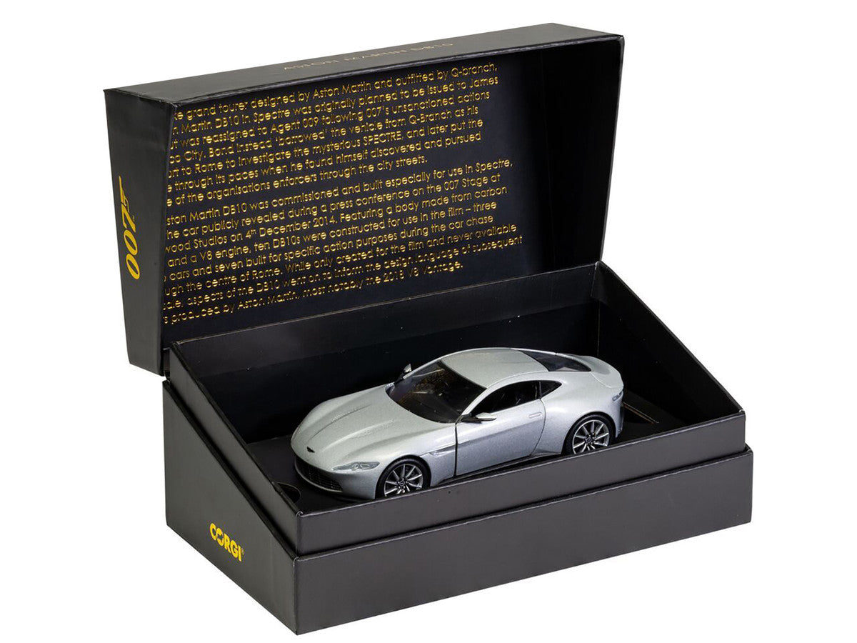Aston Martin DB10 RHD (Right Hand Drive) Silver Metallic James Bond 007 "Spectre" (2015) Movie Diecast Model Car by Corgi-3